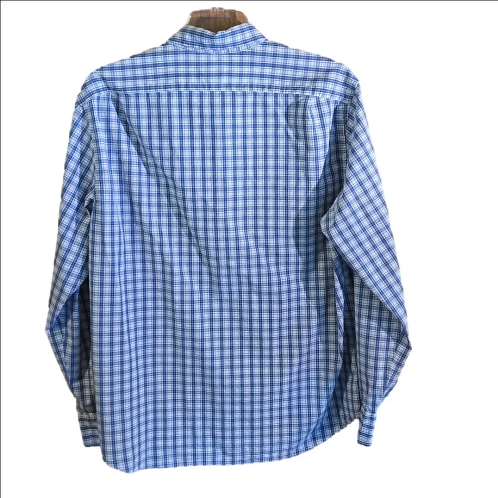 J. Crew Mens XL Blue Plaid Long Sleeve Button Down Cotton Shirt Casual Preppy